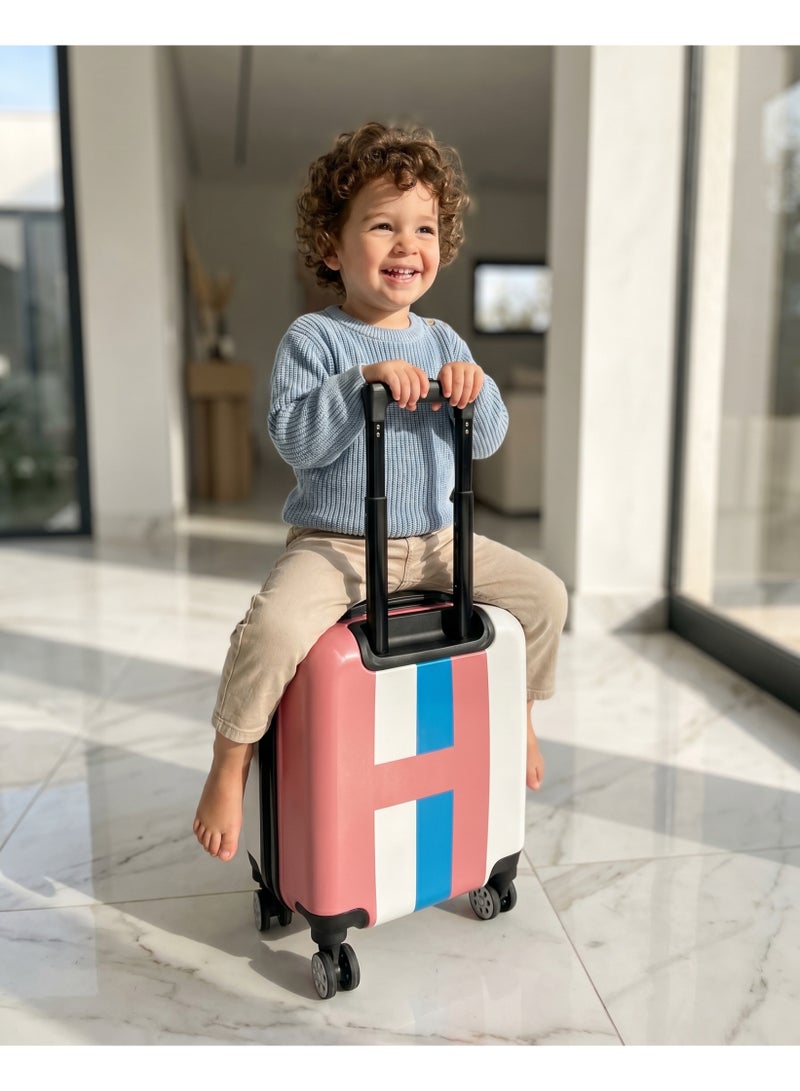 ZAAPPY Kids Stripe Printed ABS Lightweight 17 Inch (7kg) Cabin Size Luggage, 8 Wheels, Combination Lock Suitcase - Image 2