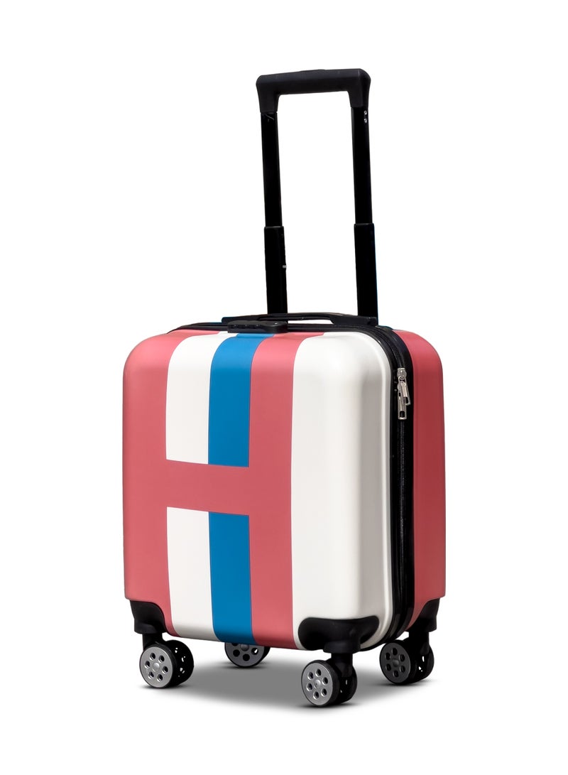 ZAAPPY Kids Stripe Printed ABS Lightweight 17 Inch (7kg) Cabin Size Luggage, 8 Wheels, Combination Lock Suitcase - Image 1