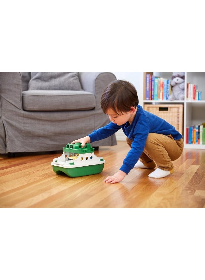 Green Toys Green Toys Ferry Boat Bathtub Toy, 10x6.6x6.3inch, Green/White  - Image 3