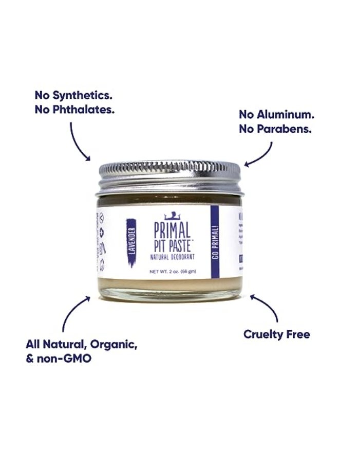 Primal Pit Paste Natural AluminumFree Deodorant Lavender 1Pack AllDay Odor Control for Women Men Effective Skin Soothing Formula with Safe Organic Ingredients and Essential Oils - Image 4