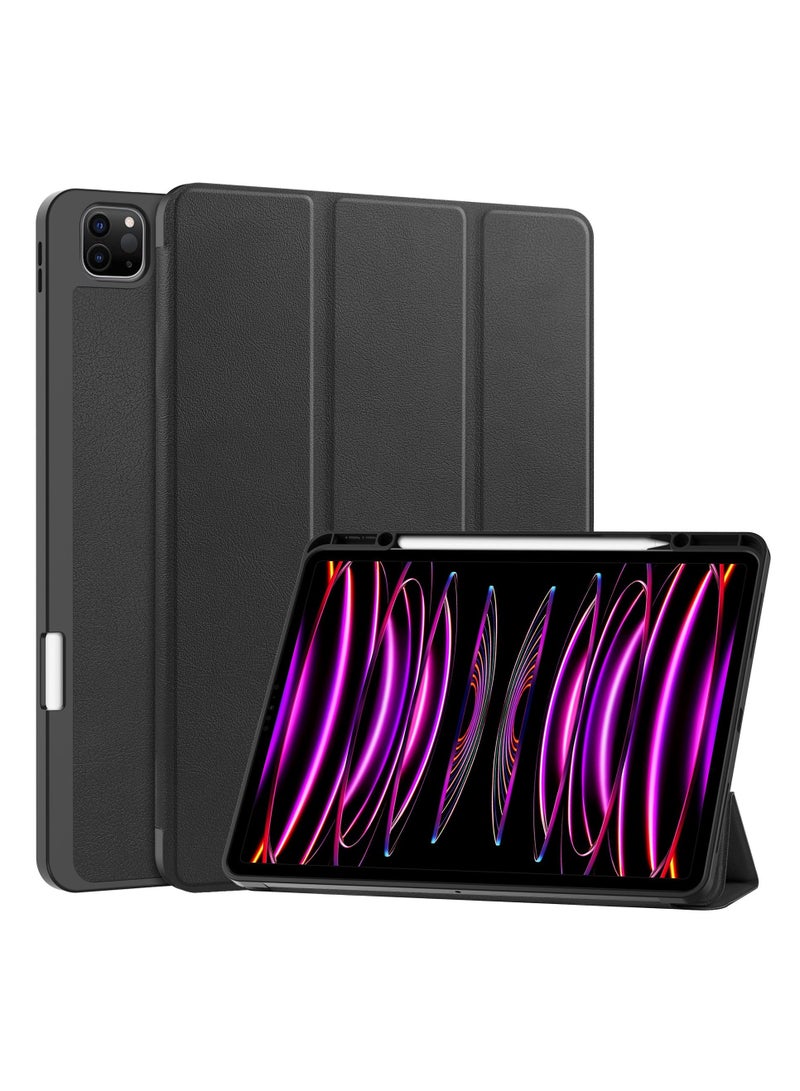 general Compatible with iPad pro 13 2024 Tablet Case iPad air 13 Inch Leather Case TPU Tri-Fold Pen Tray Case - Image 1