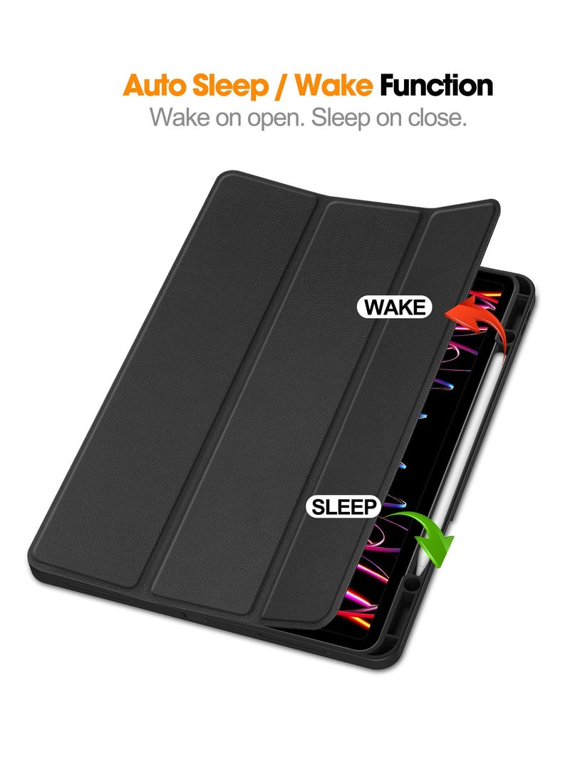 general Compatible with iPad pro 13 2024 Tablet Case iPad air 13 Inch Leather Case TPU Tri-Fold Pen Tray Case - Image 2