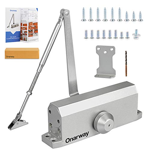 Onarway Door Closer Adjustable Automatic Size 4 Spring Hydraulic for Home & Commercial Use, for 65-85kg Weight Door, Applies Regular, Top Jamb or Parallel Installation - Image 1