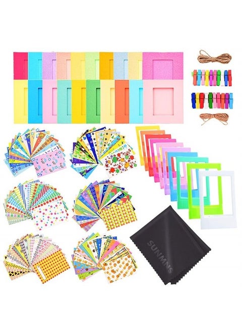 Colorful Bundle Kit Accessories Set Compatible with Instax Mini 12 11 9 8 90 70 Camera, Accessory Include Film Stickers, Desk Frames, Hanging Frame