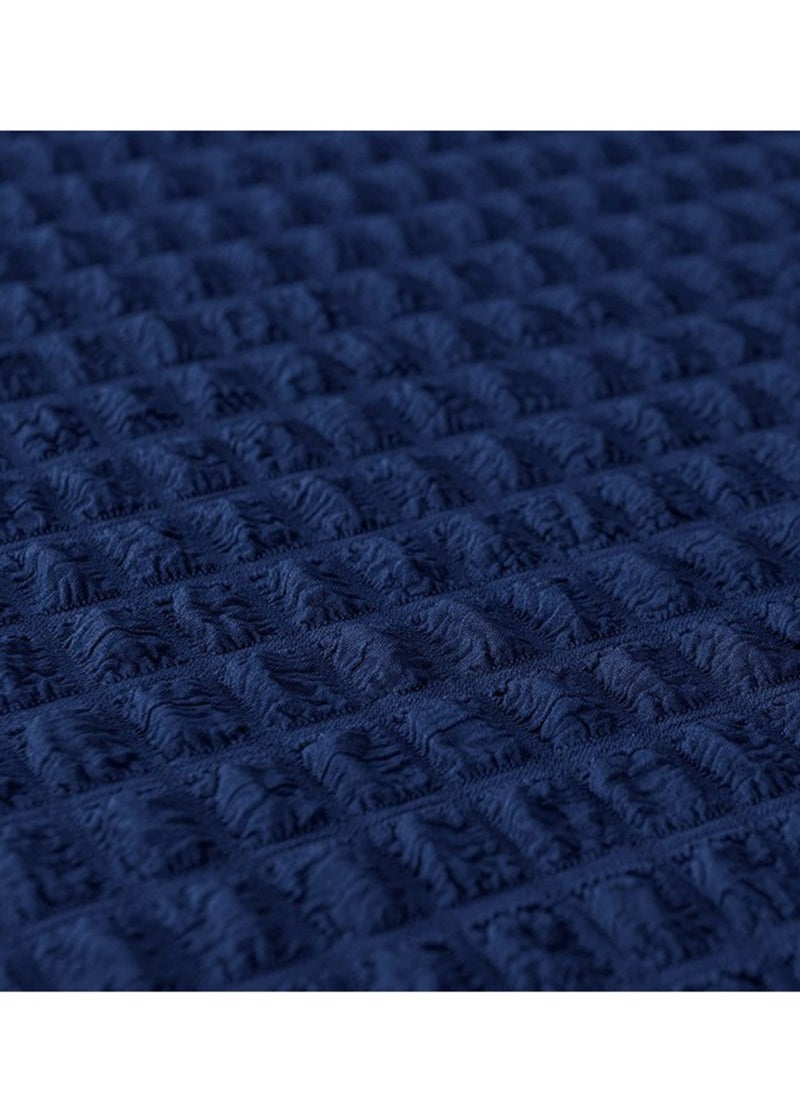 Arabest - Elastic Sofa Cover with Skirt,Stretch Sofa Slipcover Furniture Protector Washable Soft Couch Cover for Living Room Elastic Fabric Sofa Cover with Skirt, For Living Room Bed Room For one seater sofa(Dark Blue) - Image 1