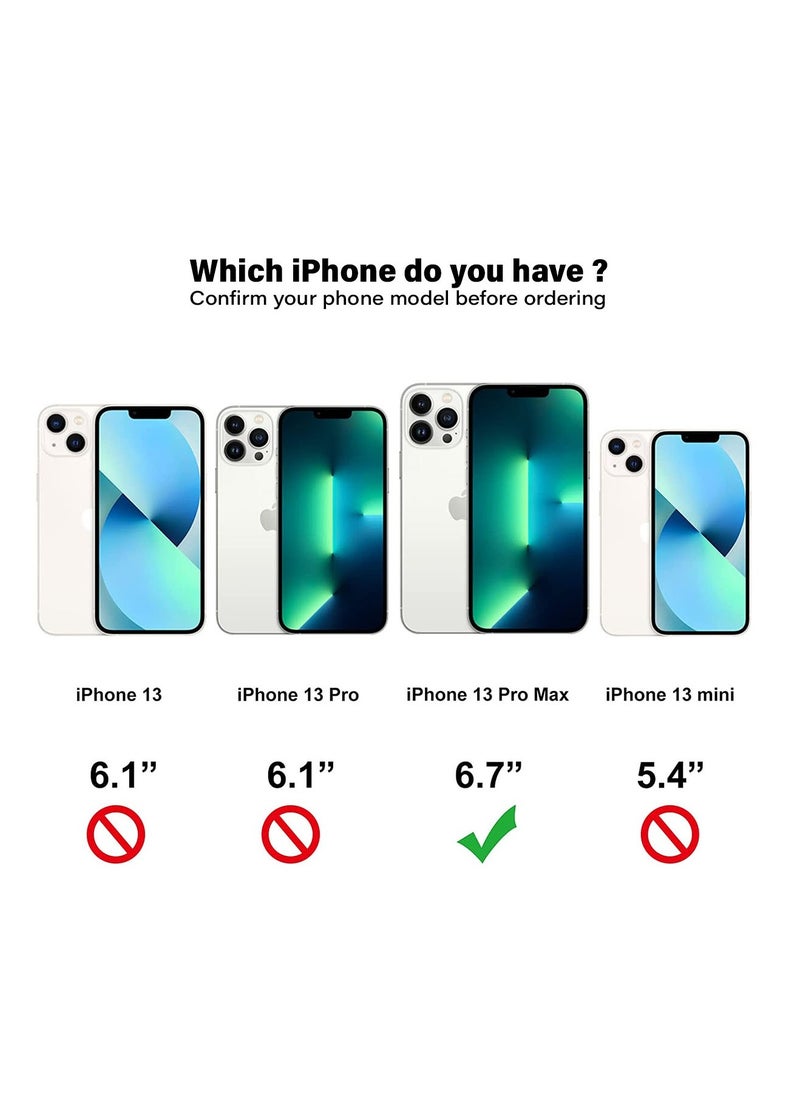 ZADUS Phone Case for iPhone 13 Pro Max – Translucent Shockproof Matte Black with White Accents and Lens Camera Protection Compitable with Wireless Chargers