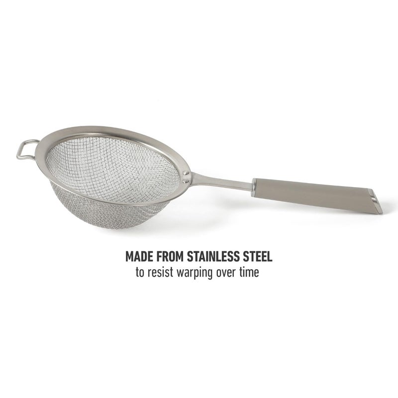 Calphalon Edge Stainless Steel Strainer w/Thermoplastic Rubber Handle - Taupe - Image 4