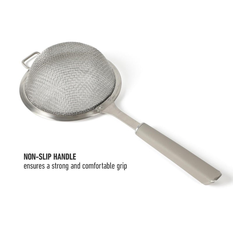 Calphalon Edge Stainless Steel Strainer w/Thermoplastic Rubber Handle - Taupe - Image 5
