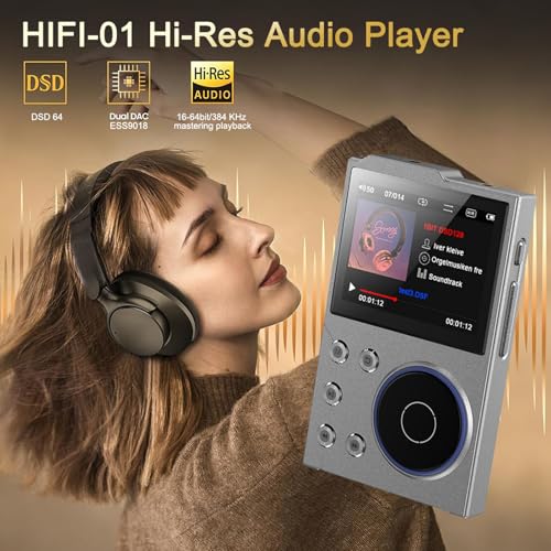 LAISANIM MP3 Player, Hi Res Player, MP3 Player with Bluetooth and WiFi, Digital Music Player Bluetooth 5.3 Lossless DSD FLAC HD HiFi Portable MP3 Player - Image 2
