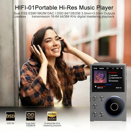 LAISANIM MP3 Player, Hi Res Player, MP3 Player with Bluetooth and WiFi, Digital Music Player Bluetooth 5.3 Lossless DSD FLAC HD HiFi Portable MP3 Player - Image 3