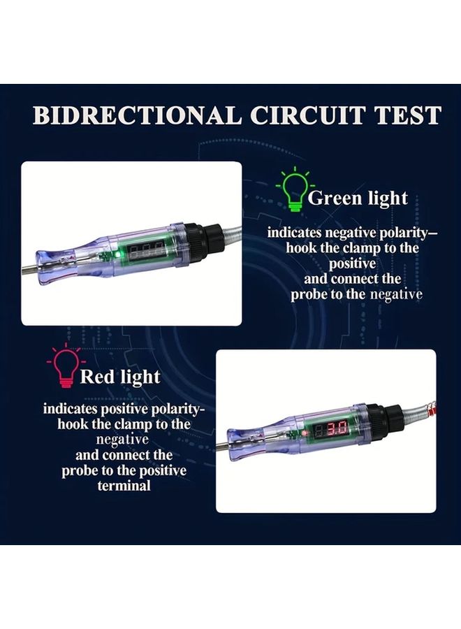 Red Digital Display 36V Max Hardwired Automotive Current Test Pen with Long Probe - Image 5