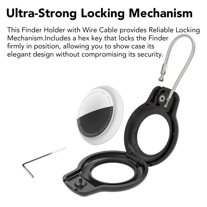 SPGUARD for AirTag Holder Case with Keychain, Air Tags-4 Pack for Apple Air Tag Holder with Wire Cable Lock Key Ring Chain Air Tagholder Accessories for GPS Item Tracker Kids,Keys,Luggage - Image 2
