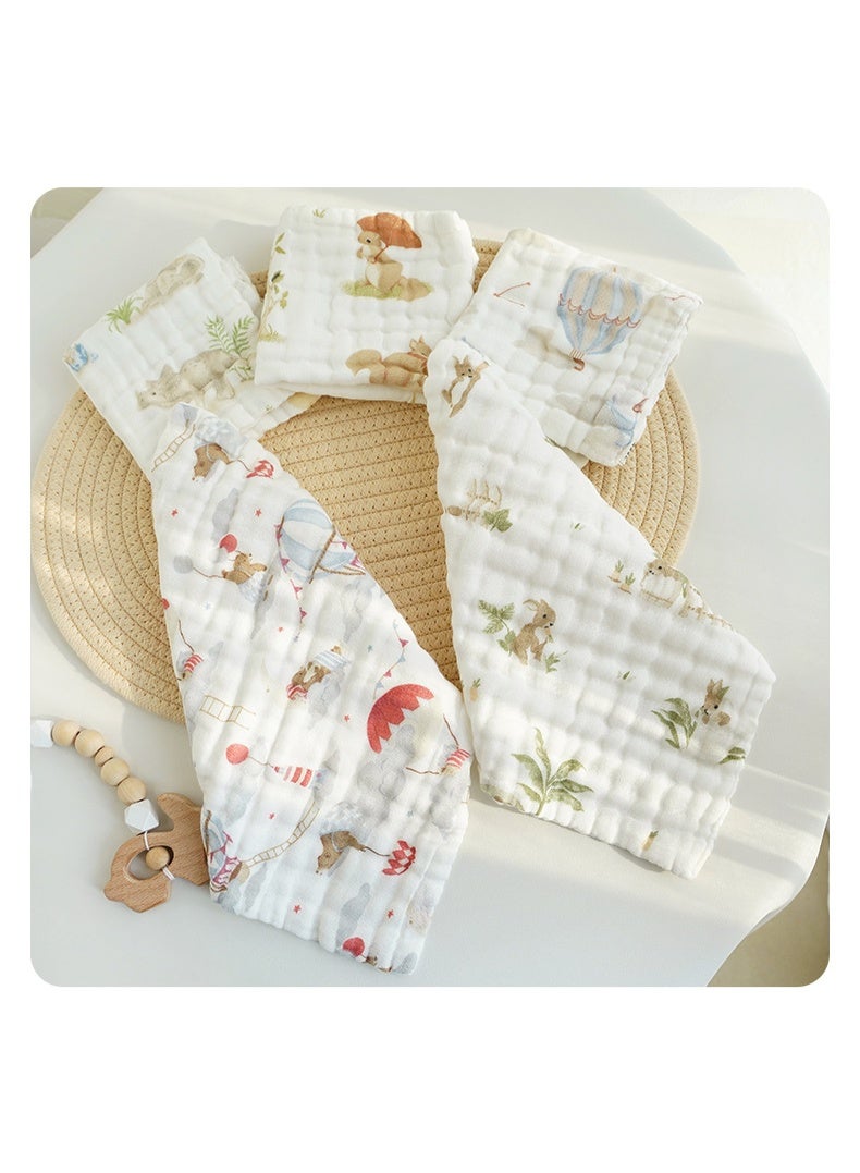 She&Little 5 Pack Baby Washcloths, Burp Cloths, Baby Bath Towels, Super Absorbent 4-Layer Cotton, OEKO-TEX Certified Safe, Finger Sleeve Design for Easy Cleaning, for Newborn Bathing, Face Wiping, Burping, Feeding and Daily Care - Image 5