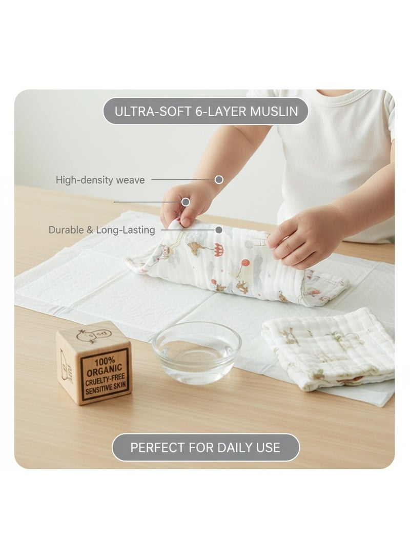 She&Little 5 Pack Baby Washcloths, Burp Cloths, Baby Bath Towels, Super Absorbent 4-Layer Cotton, OEKO-TEX Certified Safe, Finger Sleeve Design for Easy Cleaning, for Newborn Bathing, Face Wiping, Burping, Feeding and Daily Care - Image 3