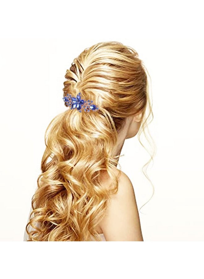 Sankuwen Sankuwen Flower Design Rhinestone Hairpin Clip Accessories (Dark Blue)  - Image 5