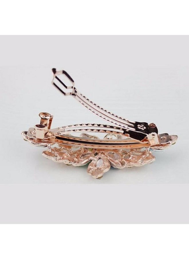 Sankuwen Sankuwen Flower Design Rhinestone Hairpin Clip Accessories (Dark Blue)  - Image 2