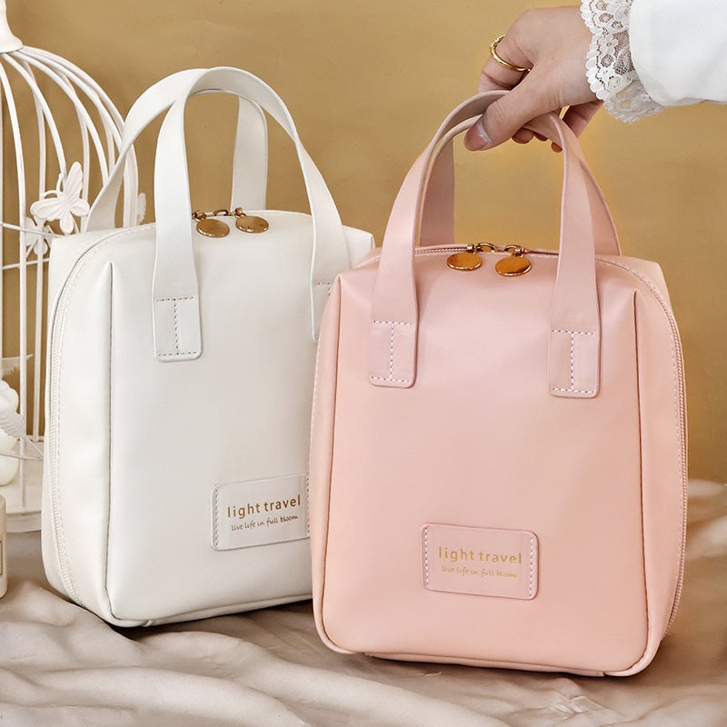 PU Handbag Cosmetic Toiletry Bag Large Capacity Travel Portable - Image 3