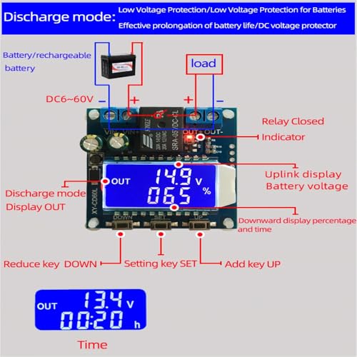 REES52 XY-CD60L Solar Battery Charger Controller Module DC6-60V Charging Discharge Control Low Voltage Current Protection Board - Image 5