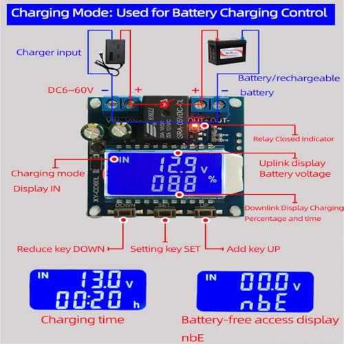 REES52 XY-CD60L Solar Battery Charger Controller Module DC6-60V Charging Discharge Control Low Voltage Current Protection Board - Image 4