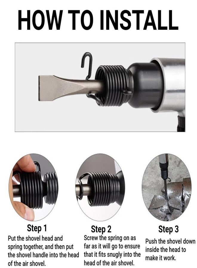 LiebeWH Air Hammer Retainer Spring Kit with M6 Locknuts for 150 190 250 Pneumatic Hammers No Tools Installation - Image 4