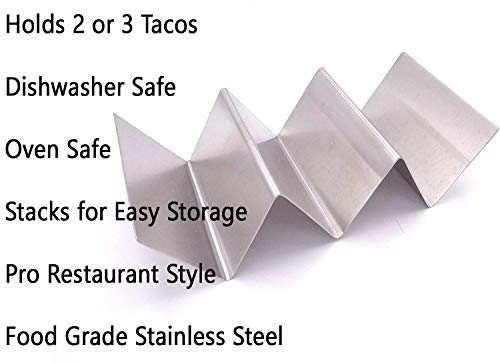 Black Duck Brand Set of 4 Metal Taco Holders - Stainless Steel Taco Trays- Dishwasher, Oven, and Grill Safe - Great for Sandwiches and Hotdogs too (4) - Image 3