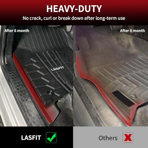 LASFIT Floor Mats for Dodge Ram 1500/2500/3500 Crew Cab 2013-2018, for Dodge Ram 1500 Classic Crew Cab 2019-2024 All Weather Custom Fit Car Floor Liners 1st & 2nd Row, Black - Image 5
