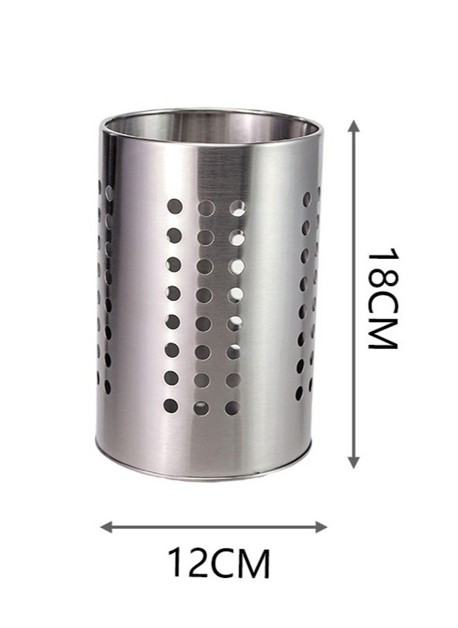 wowofa Chopsticks Holder Kitchen Storage Shelf Stainless Steel Cutlery Holder Cage Drainer Storage Spoon Chopsticks Organizer Rack Organize spoons, forks, and kitchenware silvery 18*12cm  - Image 3