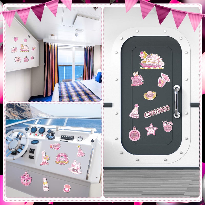 Wayyogh My Birthday Cruise Door Magnets Decorations, Rose Gold Happy Birthday Cruise Ship Door Decor Magnetic for Women Men Girls Boys Anniversary Party Supplies Favors Door Refrigerator Fridge Car Kitchen - Image 5