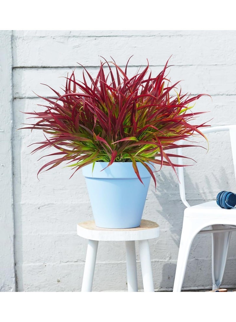 Arabest 12 Bundles Artificial Outdoor Plants UV Resistant Fake Grass Plants Faux Plastic Plants Greenery Shrubs for Home Garden Pathway Window Box Front Porch Spring Summer Decor, Deep Red - Image 2