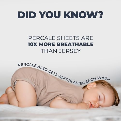 Sweave 100% Organic Cotton Bassinet Sheets (4 Pack) – Ideal for Uppababy Bassinet Mattress – GOTS Certified – 360° Double Elastic Fitted Sheets – Percale Weave Sheets Soften with Each Wash (33"x15") - Image 4