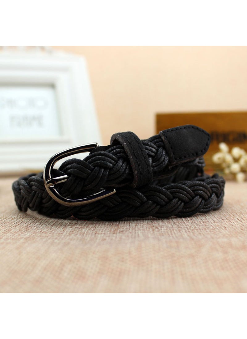 Generic - Ladies Braided Wax Rope Belt Fashion Accessory Black - Image 1