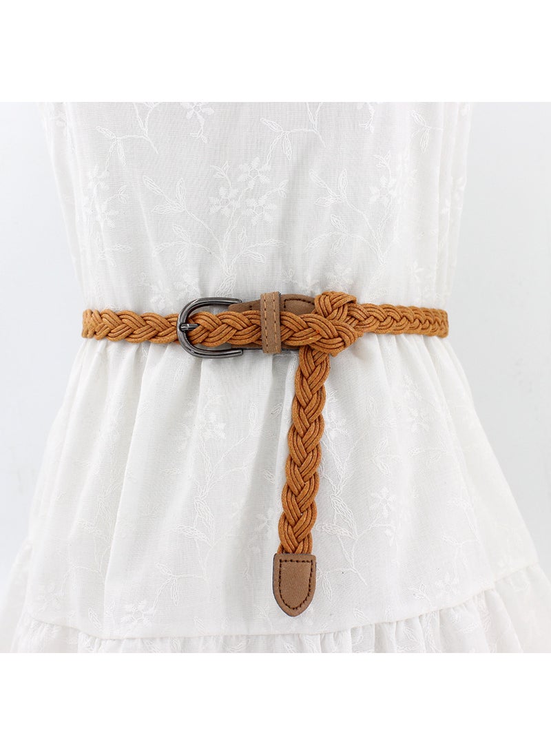 Generic - Ladies Braided Wax Rope Belt Fashion Accessory Black - Image 1