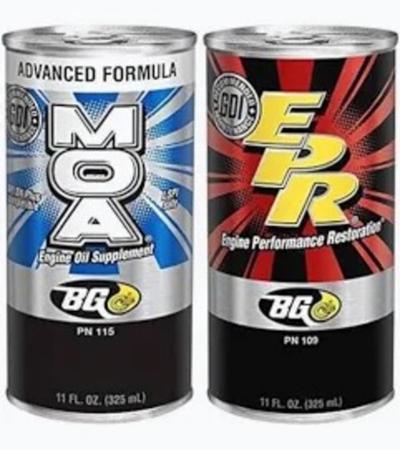 BG Engine Oil Performance Kit: MOA Engine Oil Supplement & EPR Engine Performance Restoration (325ml Each) - Image 1