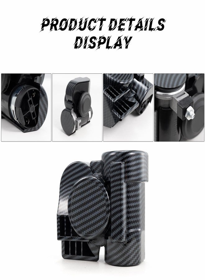 FARBIN بوق قطار فاربين للسيارات والدراجات النارية والشاحنات، بوق هوائي مع غطاء للبوق، طقم بوق سيارة بصوت قطار 12 فولت، بوق عالي الصوت 150 ديسيبل للدراجات النارية والشاحنات والقوارب والشاحنات الصغيرة (12 فولت، غلاف أسود). - Image 4