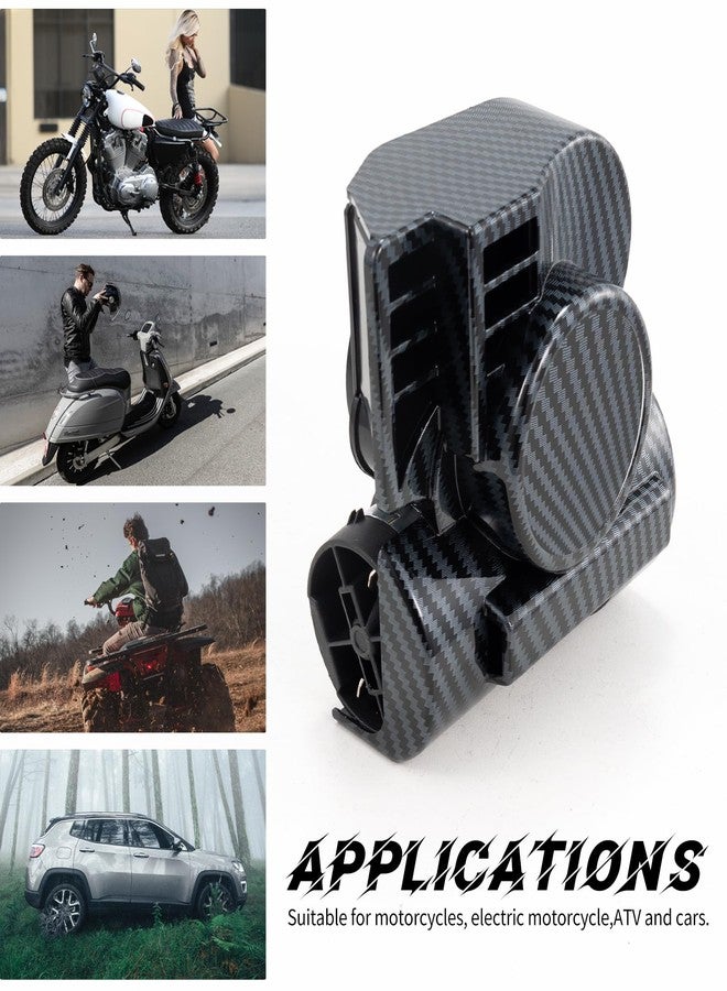 FARBIN بوق قطار فاربين للسيارات والدراجات النارية والشاحنات، بوق هوائي مع غطاء للبوق، طقم بوق سيارة بصوت قطار 12 فولت، بوق عالي الصوت 150 ديسيبل للدراجات النارية والشاحنات والقوارب والشاحنات الصغيرة (12 فولت، غلاف أسود). - Image 3