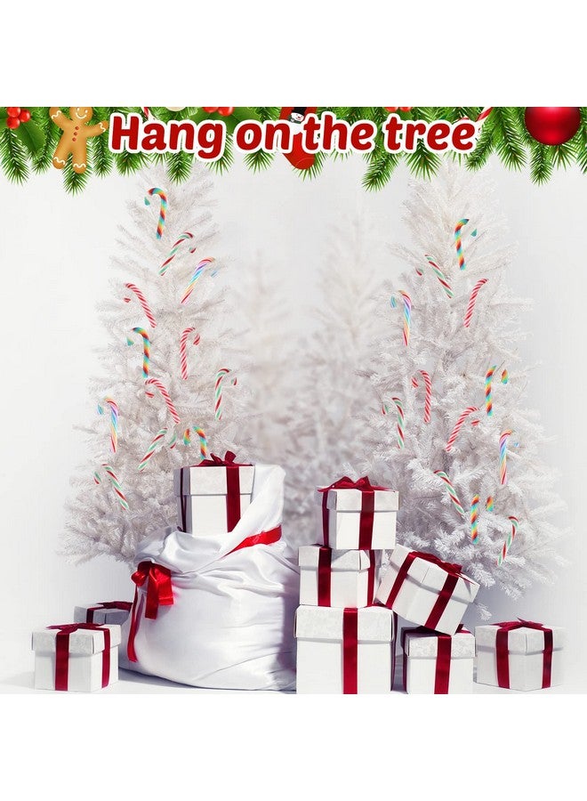 Giegxin 60 Pcs Christmas Candy for Crafts Plastic Fake Candy Decor Peppermint Ornaments Rainbow Mini Faux Candy for Tree Hanging DIY Xmas Decor Party Decoration Craft (Cane,Small) - Image 5