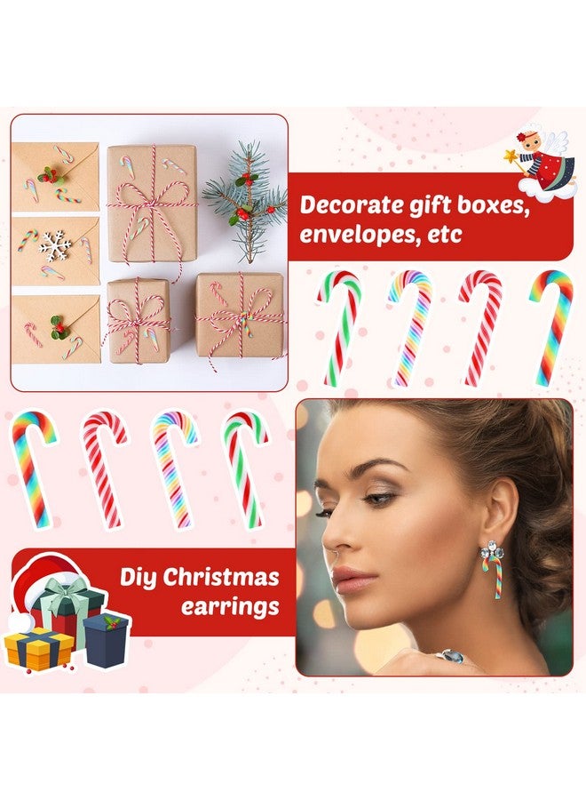 Giegxin 60 Pcs Christmas Candy for Crafts Plastic Fake Candy Decor Peppermint Ornaments Rainbow Mini Faux Candy for Tree Hanging DIY Xmas Decor Party Decoration Craft (Cane,Small) - Image 4