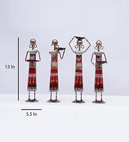 SUNTOWN Arts RED Doll Set of 4 Table Decor (5.5*3*13 in) (T061) - Image 3