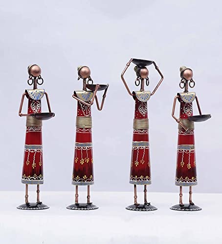 SUNTOWN Arts RED Doll Set of 4 Table Decor (5.5*3*13 in) (T061) - Image 4