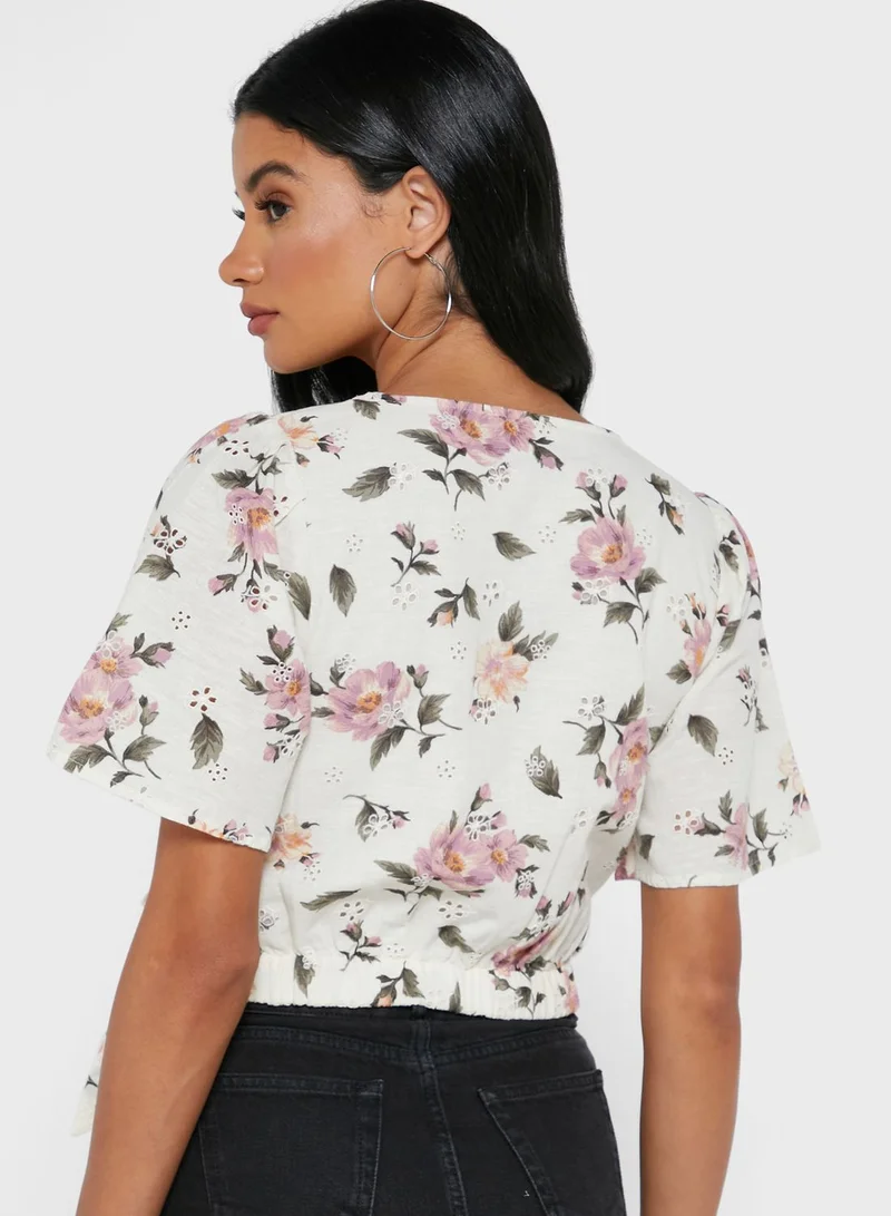 American Eagle Floral Print Crop Top