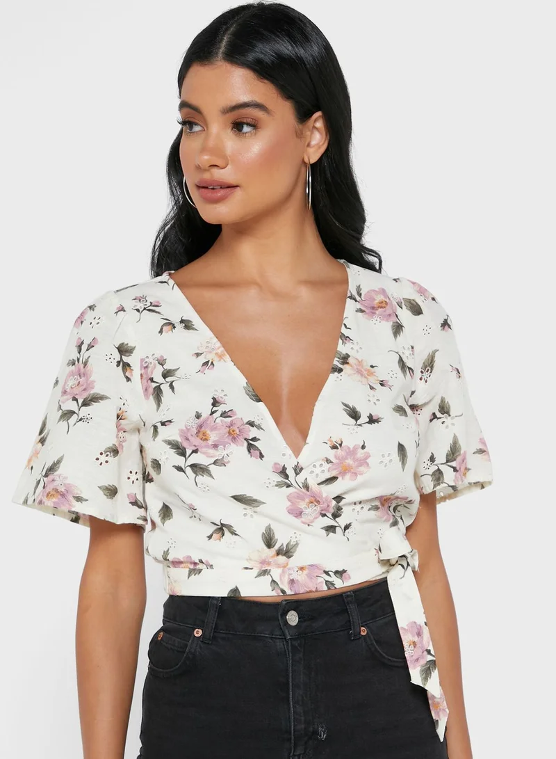 American Eagle Floral Print Crop Top