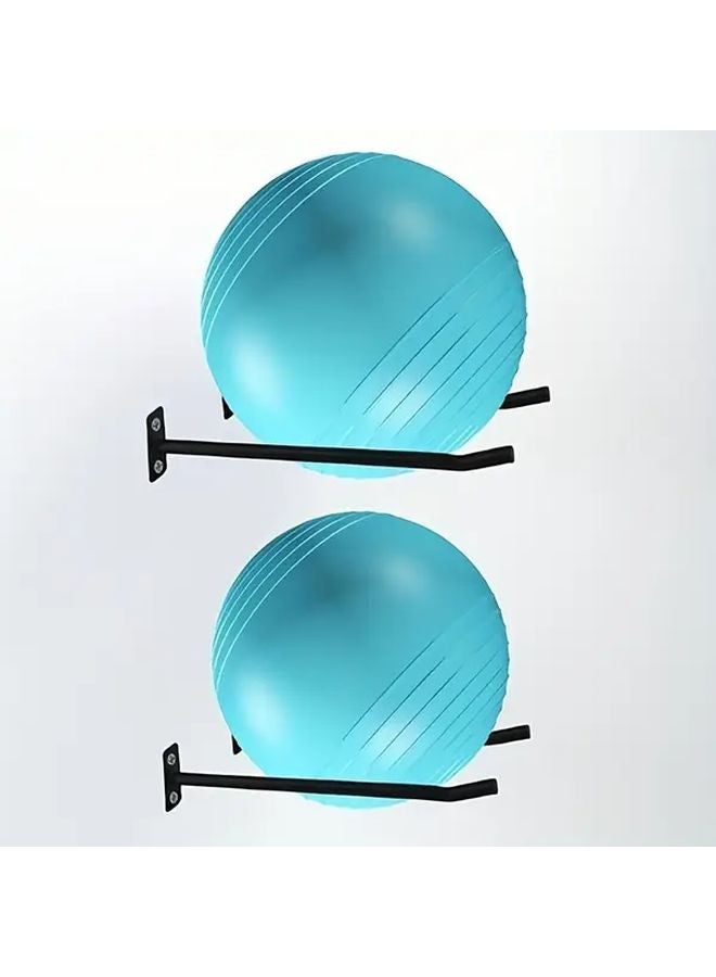 White Yoga Ball Holder Wall Rack For Gym Garage Storage Exercise Stability Ball - Image 2