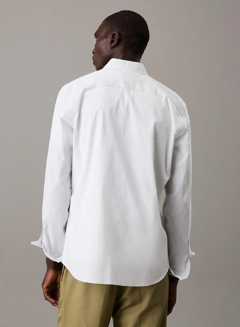 CALVIN KLEIN Poplin Stretch Striped Shirt