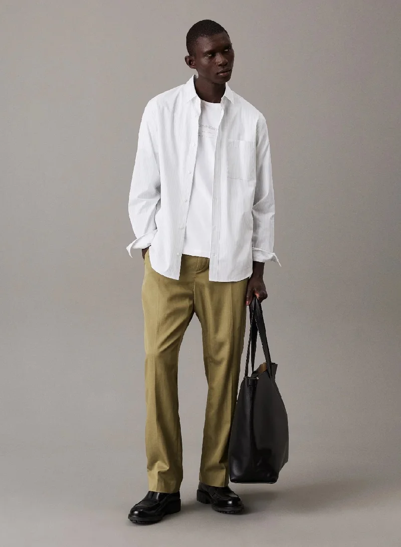 CALVIN KLEIN Poplin Stretch Striped Shirt