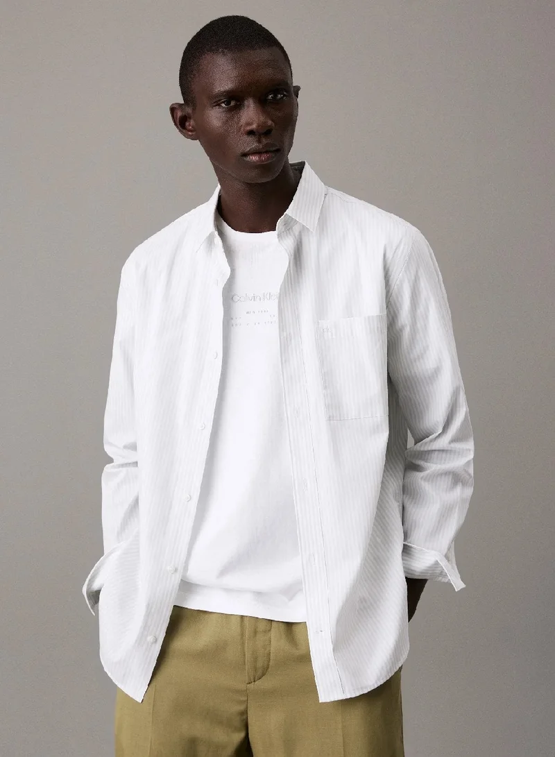 Poplin Stretch Striped Shirt