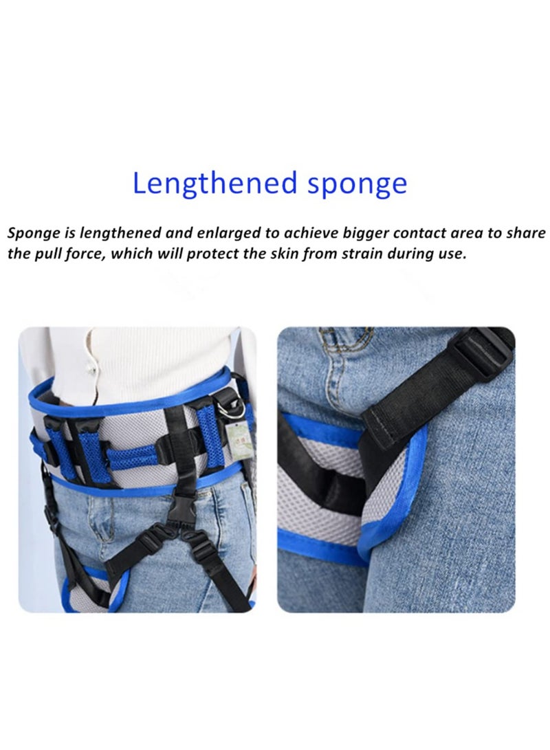 شو وو حزام مشية طبي للتمريض، حزام نقل تمريض غير قابل للانزلاق مع مقابض، حزام نقل مساعد للوقوف والرفع للمعاقين وكبار السن والمصابين، أزرق - Image 4