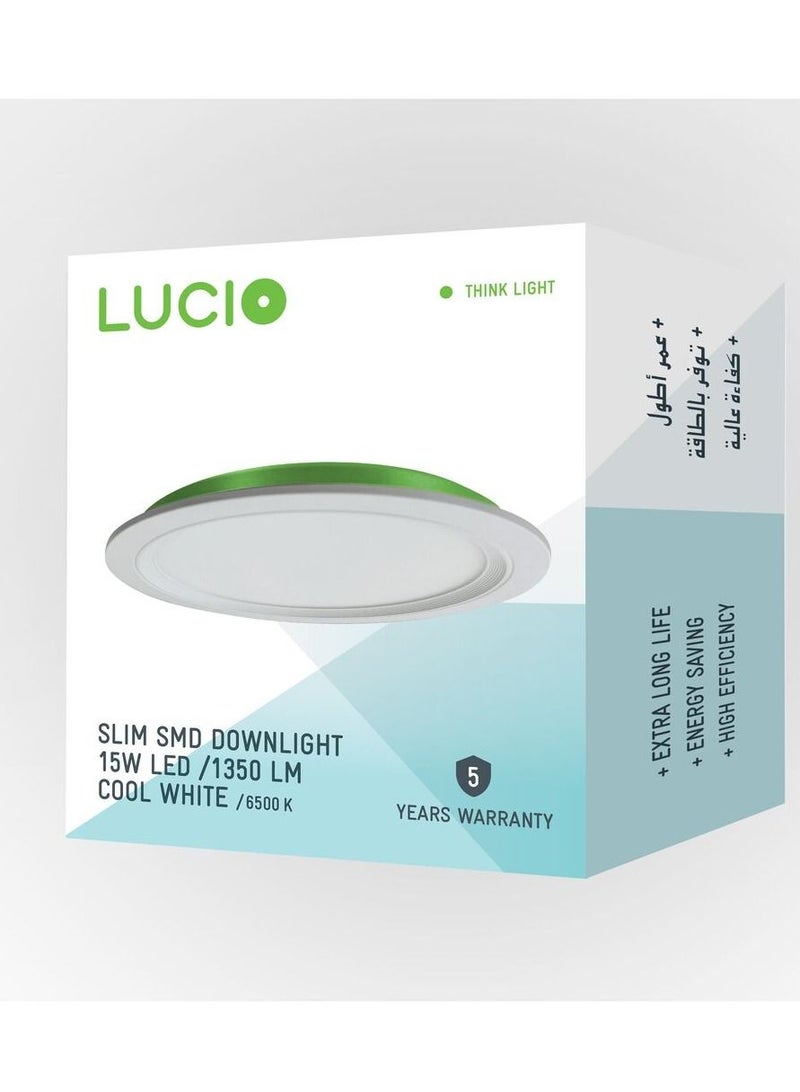 Lucio لوحة إضاءة LED لوسيو 6500 ك 15 واط أبيض بارد 170x29 مم