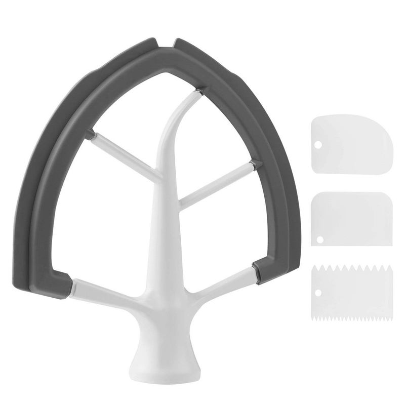 Neeto 6 QT Flex Edge Beater Attachment for KitchenAid BowlLift Stand Mixer Flat Edge Beater for 6 Quart with Silicone Edges 