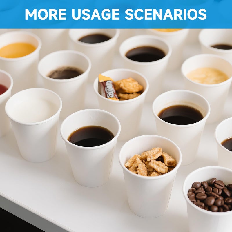 RACETOP 8 oz 500 Pack Disposable Paper Coffee Cups, Disposable Paper Cups, Hot Coffee Cups for Office, Party, Home - Image 4
