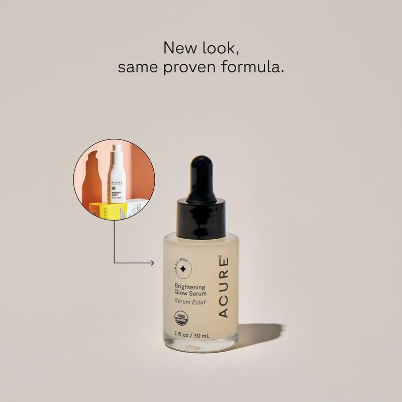 Acure Brightening Glow Serum - Anti Aging Face Serum, Bright Glow for Women & Men, Facial Skincare with Argan Oil and Cranberry Seed Oil, Vegan & Cruelty Free - 1 fl oz - Image 2